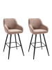 Beliani 2-tlg Barhocker CASMALIA in Beige/Schwarz