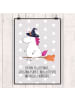 Mr. & Mrs. Panda Bild Einhorn Hexe mit Spruch in Grau Pastell