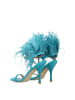 Stuart Weitzman Grün Leder Stiletto Absatz Sandalen
