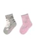 Sterntaler ABS-Socken Katze, 2er-Pack in hellgrau mel.