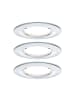 paulmann LED Einbaustrahler Set Nova 3er rund, starr, dimmbar in Chrom- Ø: 78mm