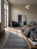 KADIMA DESIGN BORMIDA Teppichläufer Anthrazit 80x250 Uni Polypropylen Wohnzimmer in Anthrazit