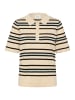 SAINT TROPEZ Strickpullover PilaSZ Gerade Passform in Brown Rice Ether Multi Stripe