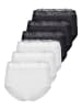 Nina von C. 6er Pack Damen Taillenslip in weiss-schwarz