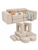 relaxdays 10tlg. Kinder-Spielsofa Set "Cord" in Beige - (B)108 x (H)32 x (T)50 cm