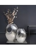 KADIMA DESIGN Deko Vase 2er Set Aluminium Silber mit Tragegriff Blumenvase Modern in Silbern