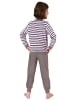 NORMANN Frottee Pyjama langarm Schlafanzug Bündchen Streifen - 50631 in rosa