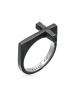 KUZZOI Ring 925 Sterling Silber Kreuz in Grau