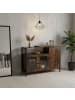 relaxdays Küchenschrank in Dunkelbraun/ Schwarz - (B)110 x (H)75 x (T)33 cm