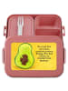 Mr. & Mrs. Panda MEPAL Bentobox Avocado Kern Design mit Spruch in Rot Pastell