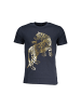 cavalli CLASS Blaues Baumwoll-T-Shirt