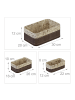 relaxdays 3 x Aufbewahrungskorb in Braun/ Beige