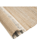 Beliani Geflochtener Teppich MIRZA in Beige/Grau - (W) 80 x (H) 0.6 x (L) 150 cm