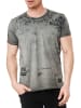 Rusty Neal T-Shirt Verwaschen mit Prints in Anthrazit