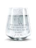 Mr. & Mrs. Panda Trinkglas Storch mit Spruch in Transparent
