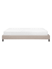 Beliani Doppelbett ROANNE in Beige/Dunkler Holzfarbton - (W) 149 x (H) 29 x (L) 211 cm