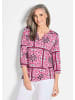 GOLDNER Kurzgröße:  Jerseybluse Bluse mit Muster, Halbarm in pink / gemustert