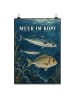 Mr. & Mrs. Panda Wandbild Fisch maritim Design mit Spruch in Weiß