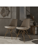 KADIMA DESIGN Esszimmerstuhl 2er Set Cara-Stoff Küchenstuhl mit goldenen in Beige