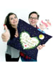 Mr. & Mrs. Panda 40x40 Kissen Love u to the moon & back mit Spruch in Bunt