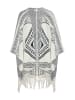 usha FESTIVAL Damen Strick Poncho in Wollweiss Schwarz