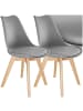 tectake Küchenstuhl Scandi-Design, gepolsterte Sitzfläche, 49 x 53 x 82 cm