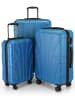suitline 3er Kofferset Rollkoffer Hartschalen-Koffer Reisetrolleys TSA in Cyanblau