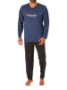 NORMANN Pyjama langarm Schlafanzug - 70393 in blau