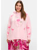 sheego Kapuzensweatshirt in rosé-gemustert
