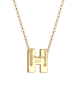 Elli Halskette 925 Sterling Silber Buchstabe, Buchstabe - H in Gold