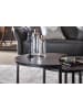 KADIMA DESIGN Couchtisch 2er Set Mango Massivholz/Metall Wohnzimmertisch Rund in Dunkelbraun