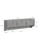 SoBuy Wandgarderobe in Hellgrau - (B)100 x (H)31 x (T)20cm