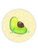 Mr. & Mrs. Panda Rund Magnet Avocado Schwangerschaft ohne Spruch in Gelb Pastell