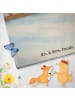 Mr. & Mrs. Panda Badetuch Rotkehlchen Schlitten Design mit Spruch in Eisblau