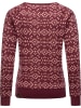 ragwear Rundhalspullover Darria Aztec in Wine Red