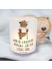 Mr. & Mrs. Panda Windlicht aus Glas Bär Beinamputation mit Spruch in Transparent