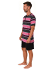 NORMANN kurzarm Schlafanzug Shorty Streifen - 80217 in pink