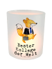 Mr. & Mrs. Panda Windlicht Fuchs Bester Kollege der Welt mit Spruch in Transparent