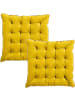 Erwin Müller Nicky-Velours, Samt Stuhlkissen 2er-Pack Manchester in gelb