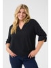 KAFFE curve Langarm-Bluse KCmolly in Black Deep