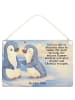 Mr. & Mrs. Panda Hängeschild Pinguine trösten Design mit Spruch in Weiß