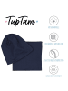 TupTam Unisex Set Kinder Beanie Mütze Schlauchschal in dunkelblau