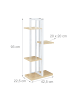 relaxdays Blumenregal in Weiß/ Hellbraun - (B)42,5 x (H)93 x (T)22,5 cm
