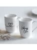 Villeroy & Boch 2er Set Kaffeebecher Lieblingsoma Statement in Weiß 280 ml