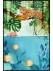 Juniqe Poster in Kunststoffrahmen "Welcome to the Jungle" in Grün & Orange