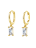 Hey Happiness Vergold. Creolen mit Zirkonia Baguette 925 Sterlingsilber in Gold