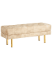 Beliani Bettbank ROSEVILLE in Beige/Gold - (W) 117 x (H) 44 x (L) 40 cm