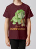 wat? Apparel T-Shirt Dinosaurier 07 Große Schwester in Weinrot