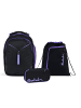 Satch Schulrucksack-Set MATCH Purple Phantom in Schwarz 3-teilig