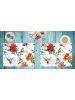 cover-your-desk.de  Tischsets I Platzsets abwaschbar - Bunte Kolibris mit Wildblumen - aus erstklassigem Vinyl (Kunststoff Ð BPA-frei) - 4 Stück - 44 x 32 cm - rutschfeste Tischdekoration